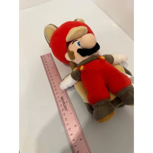 Super Mario Bros. Tanooki Mario Flying Squirrel Red Overalls 9" Buddy Nintendo - Picture 7 of 9